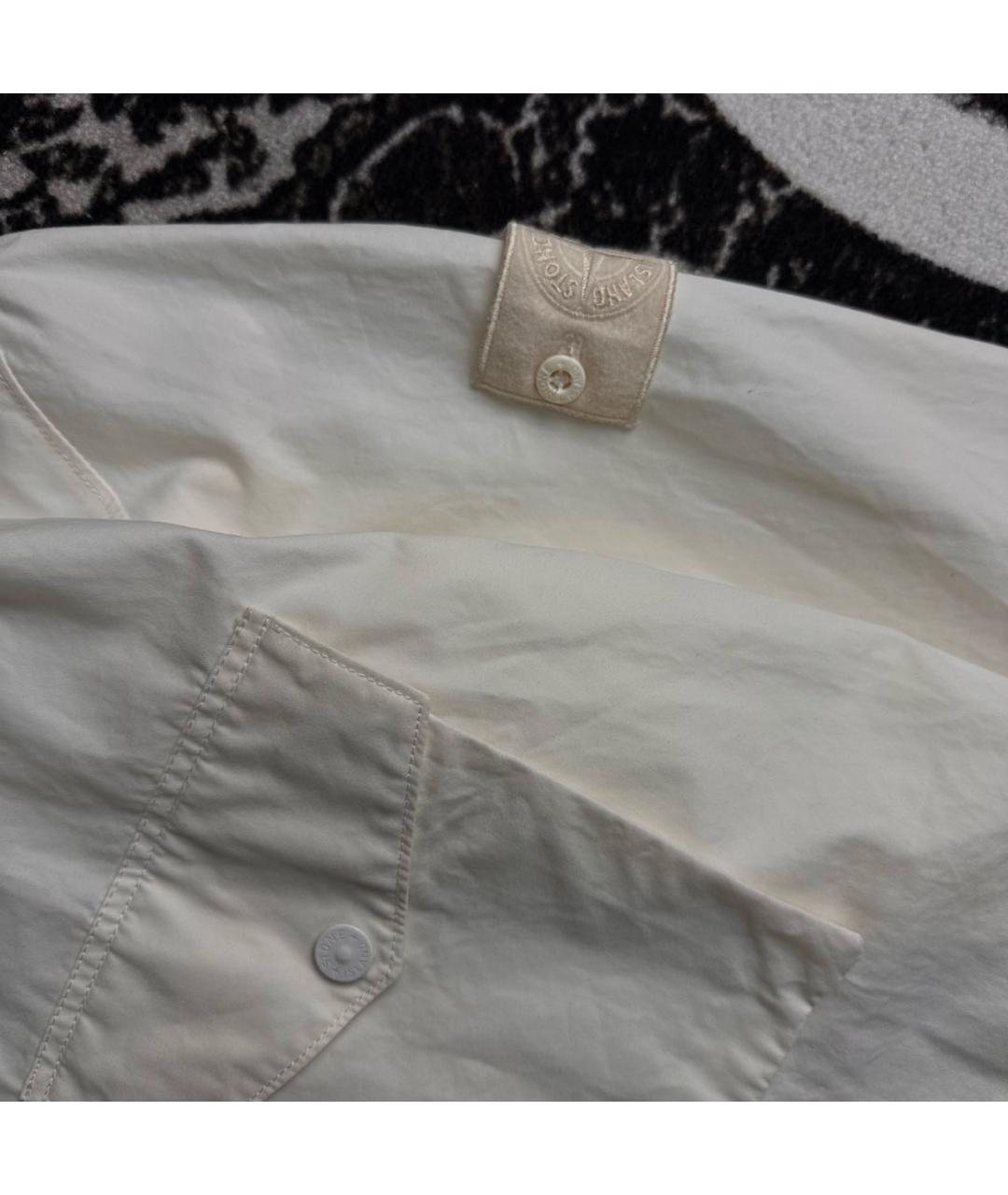 STONE ISLAND Белая хлопко-эластановая куртка, фото 3