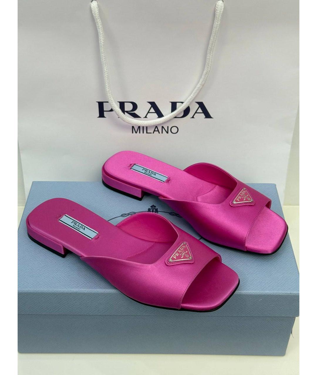 PRADA Фуксия текстильные сандалии, фото 5