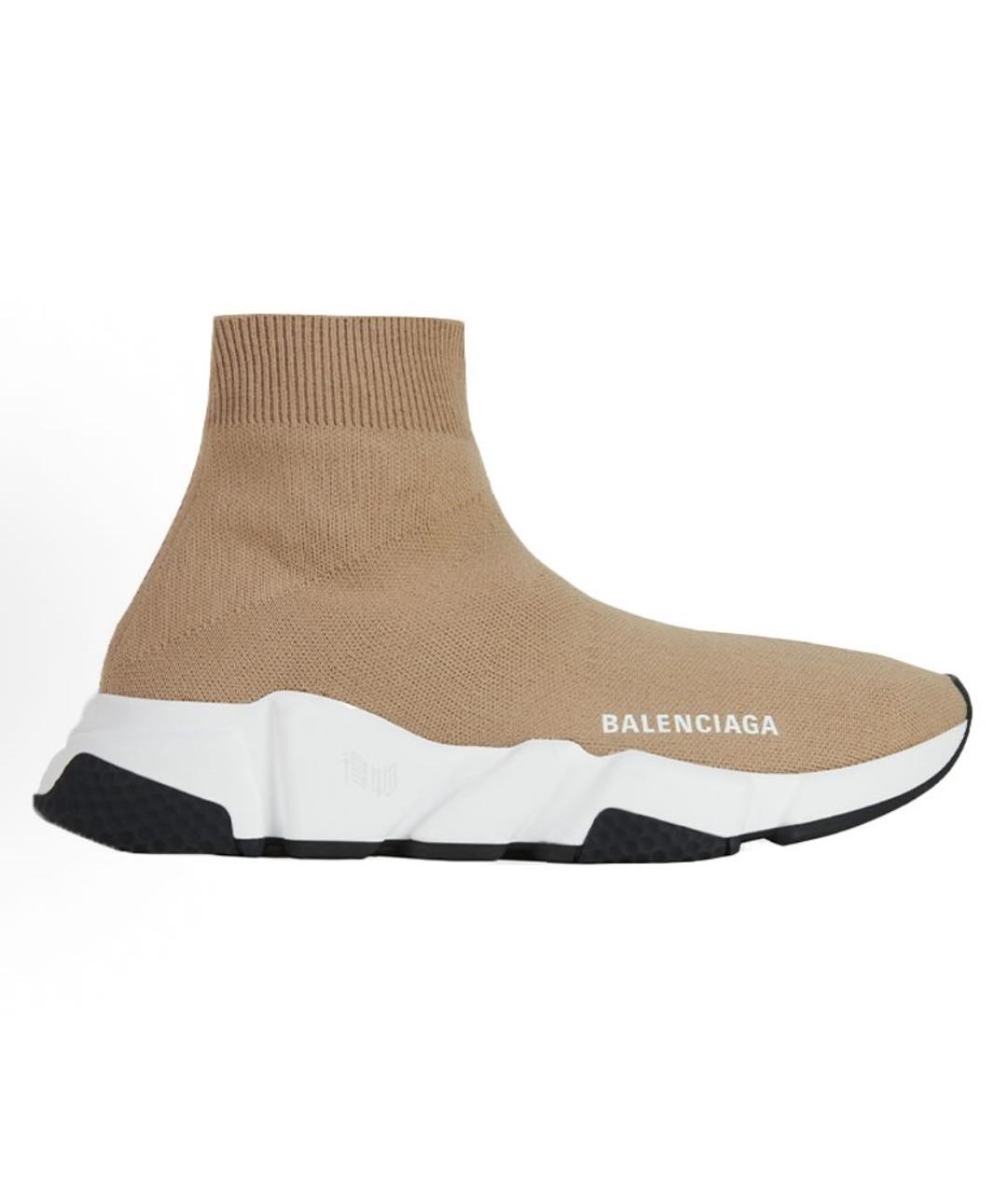 BALENCIAGA Бежевые текстильные кроссовки, фото 7