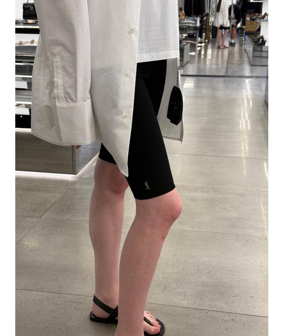 SAINT LAURENT Черные вискозные шорты, фото 5