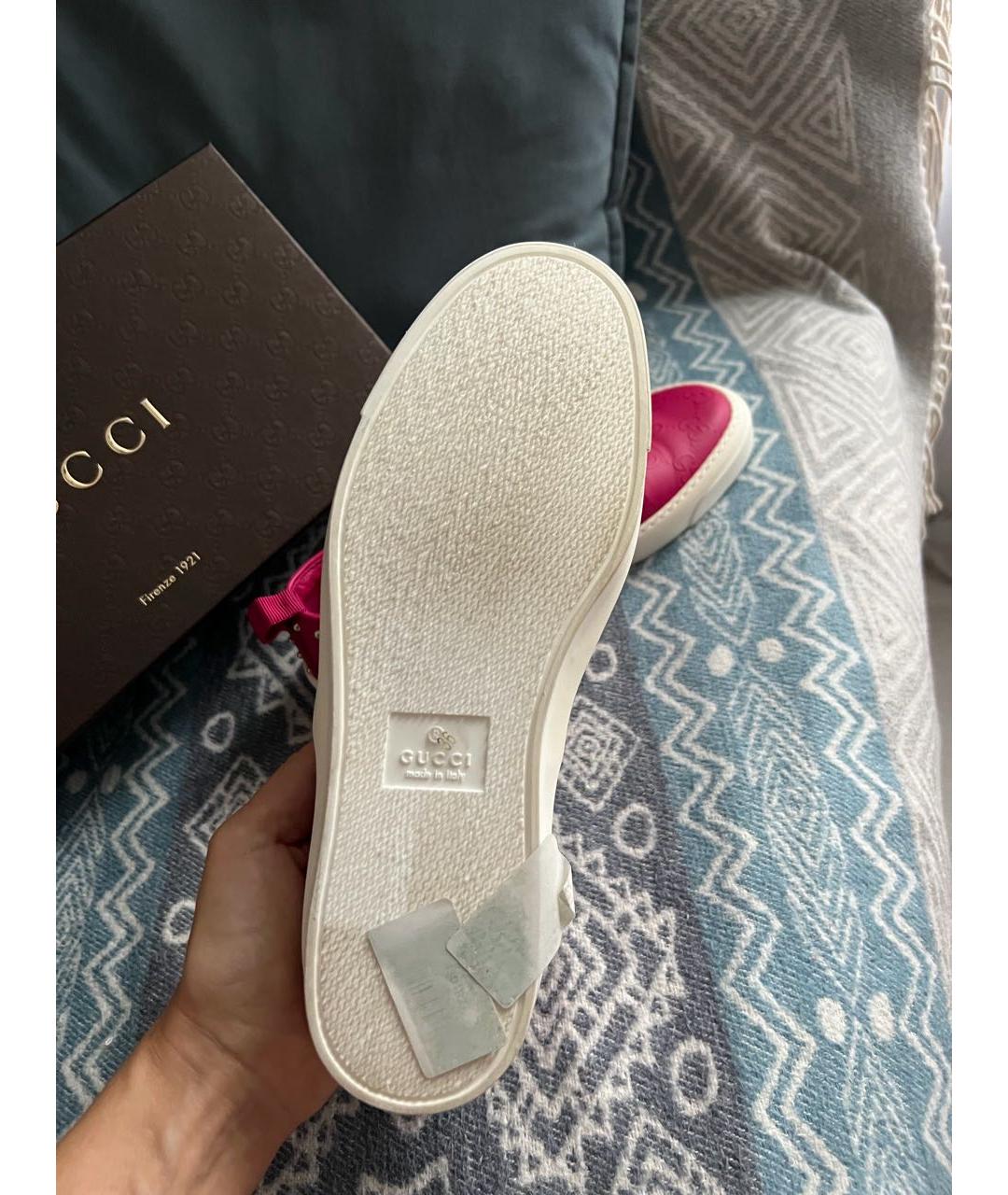 GUCCI Розовые кожаные мокасины, фото 5