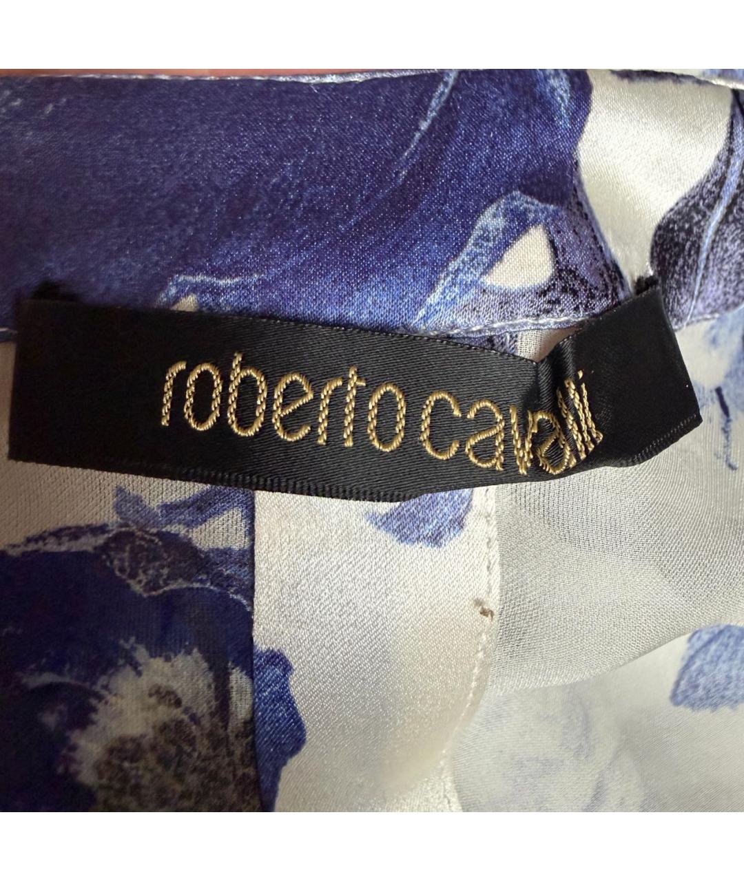 ROBERTO CAVALLI Белая шелковая блузы, фото 3