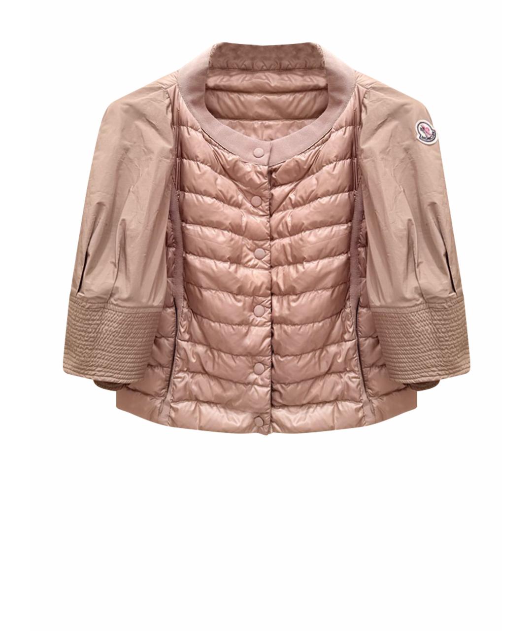 MONCLER Бежевый нейлоновый пуховик, фото 1