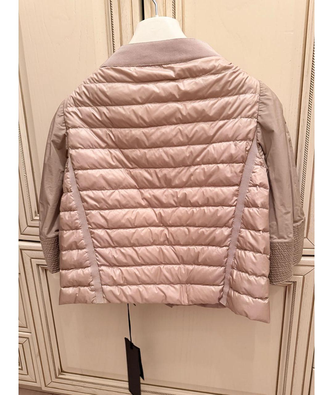 MONCLER Бежевый нейлоновый пуховик, фото 2