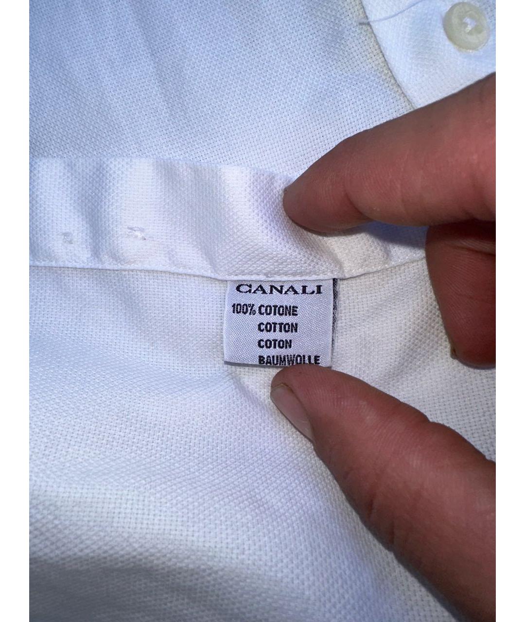 CANALI Белая хлопковая классическая рубашка, фото 6