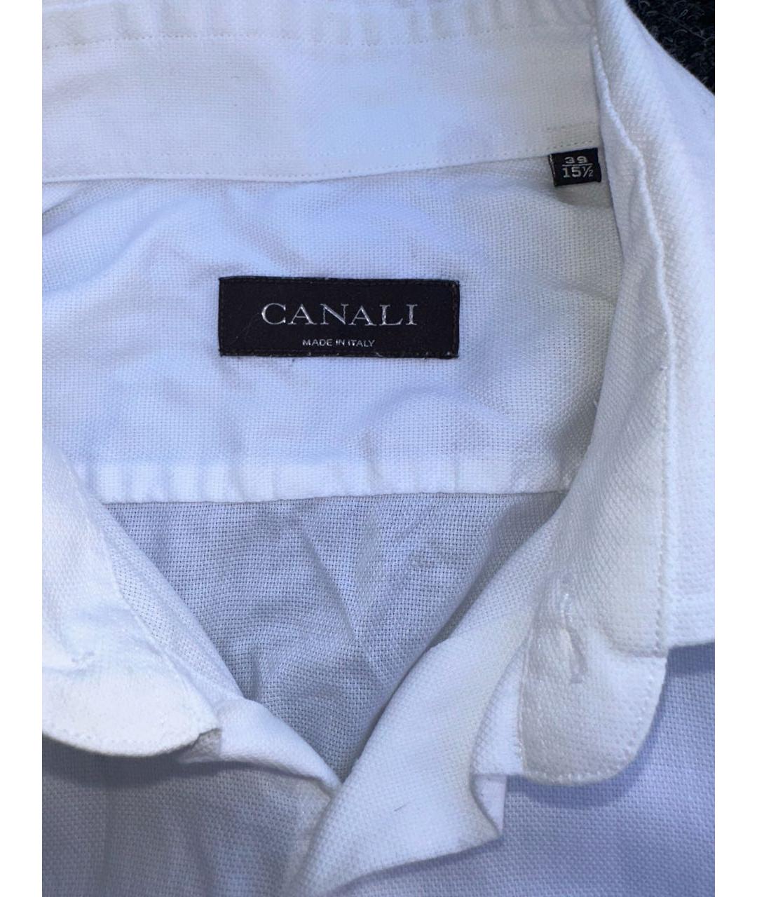 CANALI Белая хлопковая классическая рубашка, фото 5