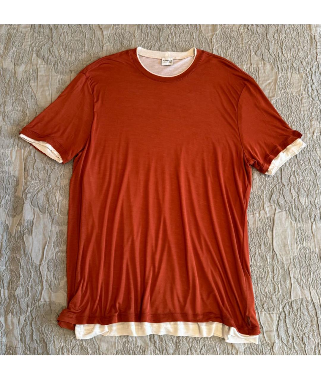 ARMANI COLLEZIONI Оранжевая вискозная футболка, фото 6
