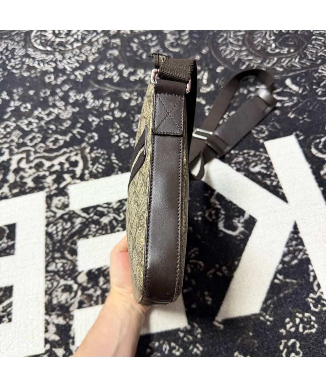GUCCI Бежевая сумка на плечо из канвы, фото 4
