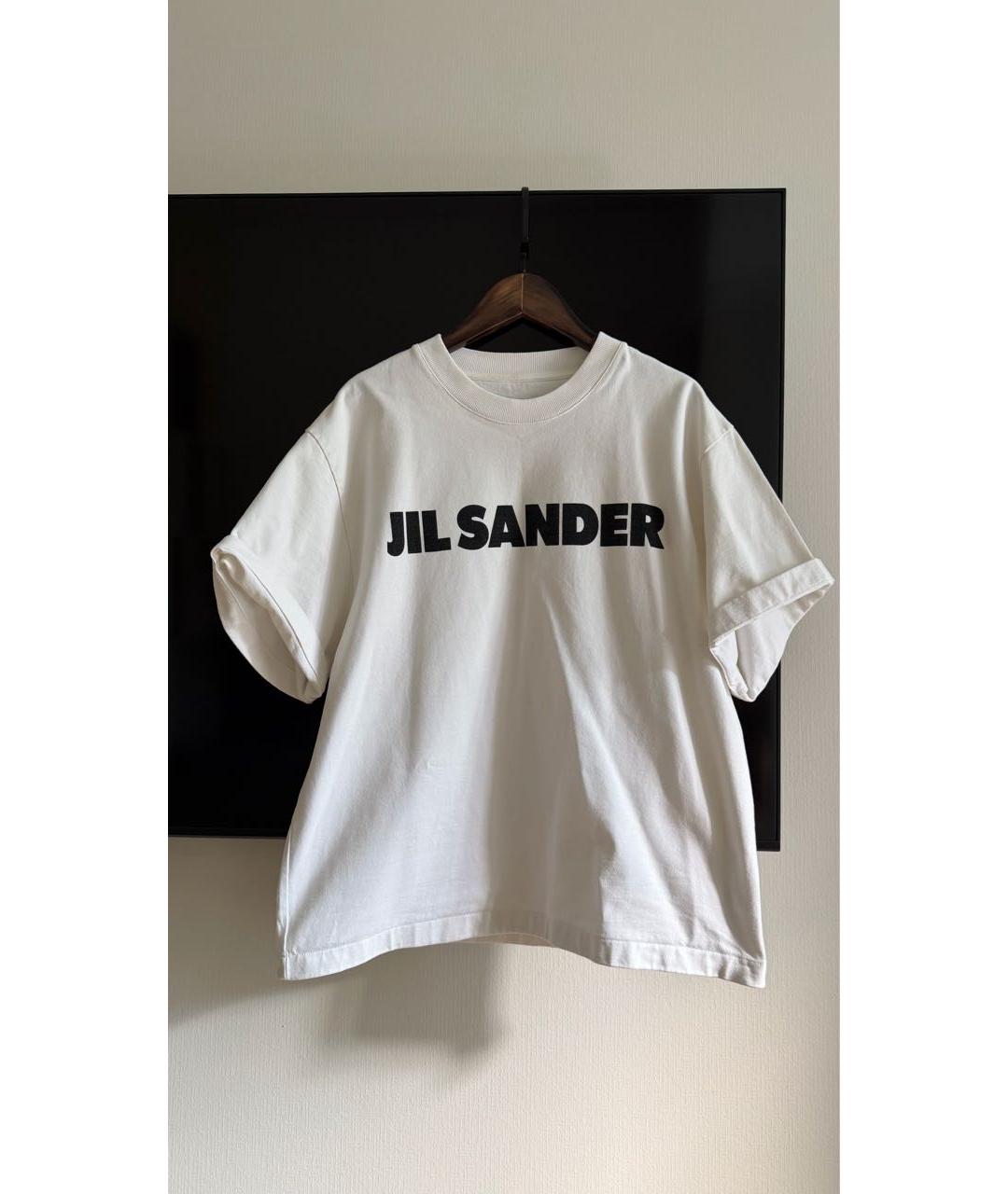 JIL SANDER Белая хлопковая футболка, фото 5