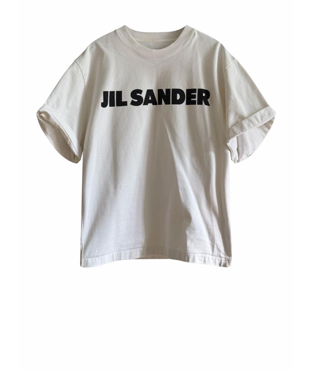 JIL SANDER Белая хлопковая футболка, фото 1
