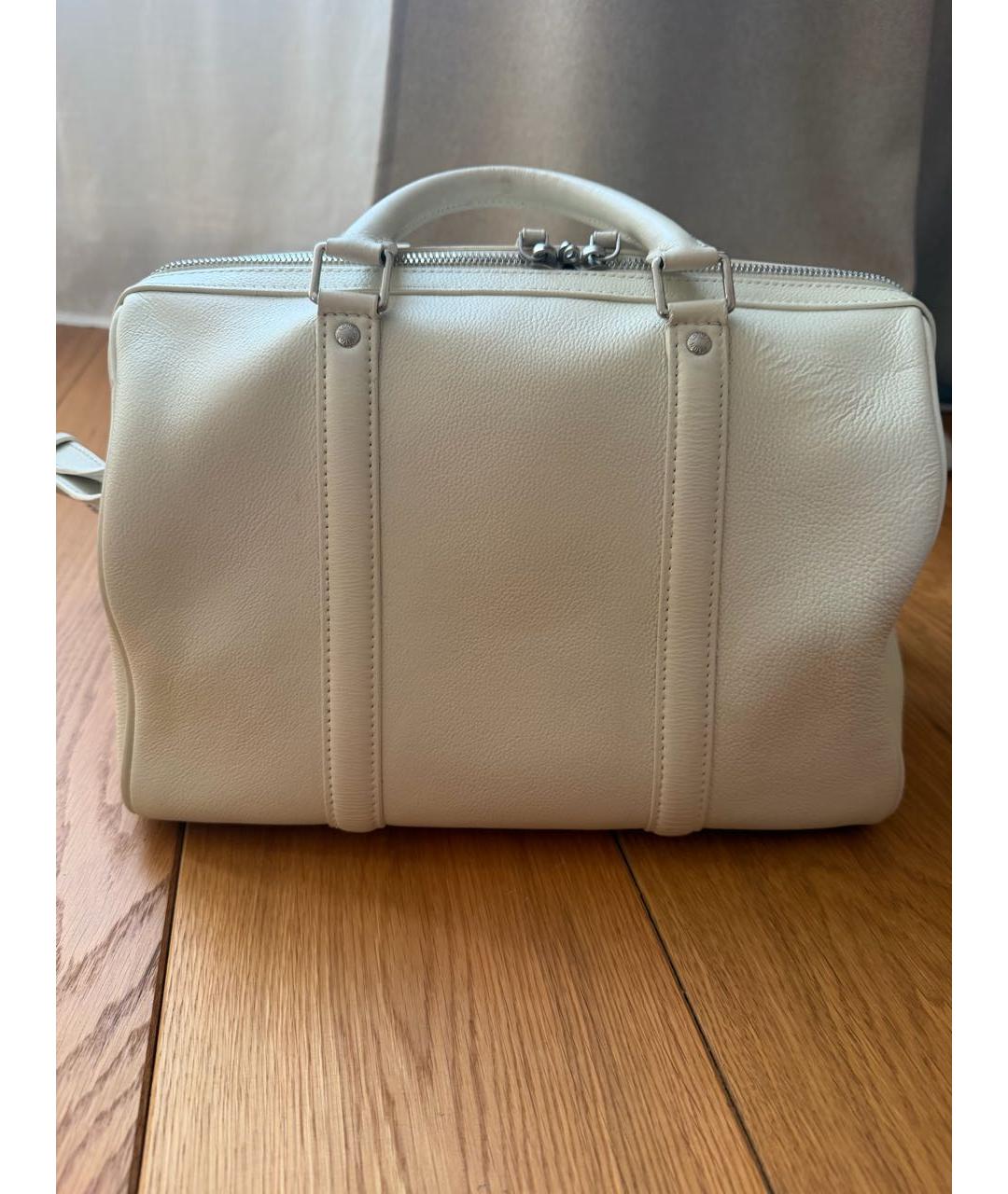 LOUIS VUITTON Белая кожаная сумка с короткими ручками, фото 3