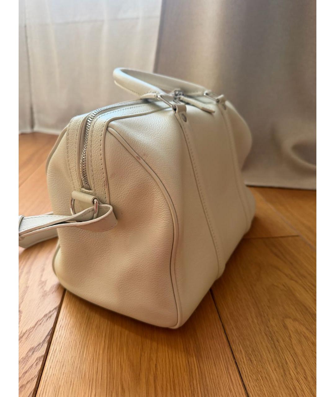 LOUIS VUITTON Белая кожаная сумка с короткими ручками, фото 4
