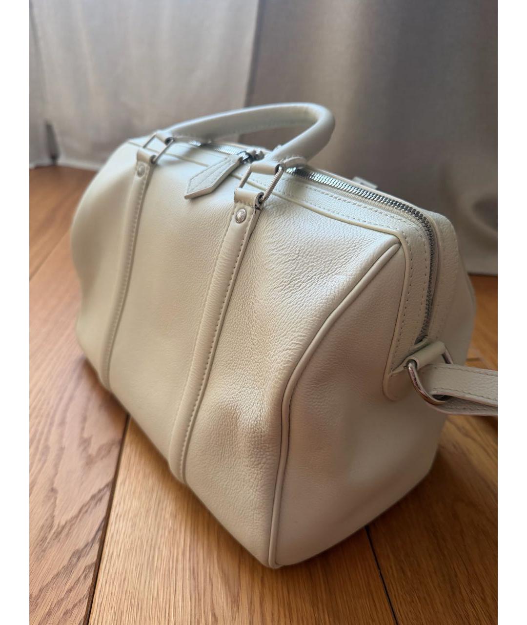 LOUIS VUITTON Белая кожаная сумка с короткими ручками, фото 2