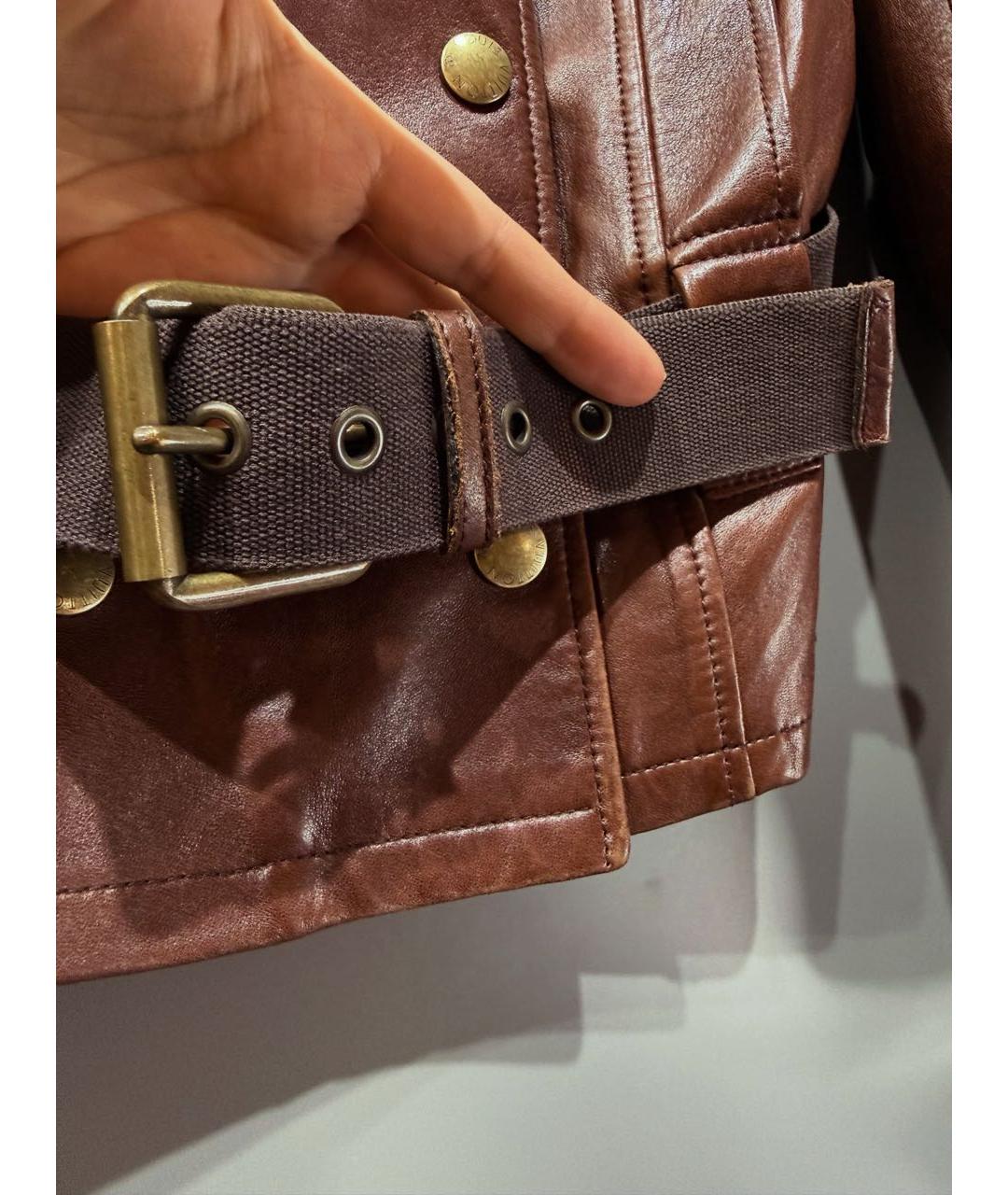 LOUIS VUITTON Коричневая кожаная куртка, фото 4