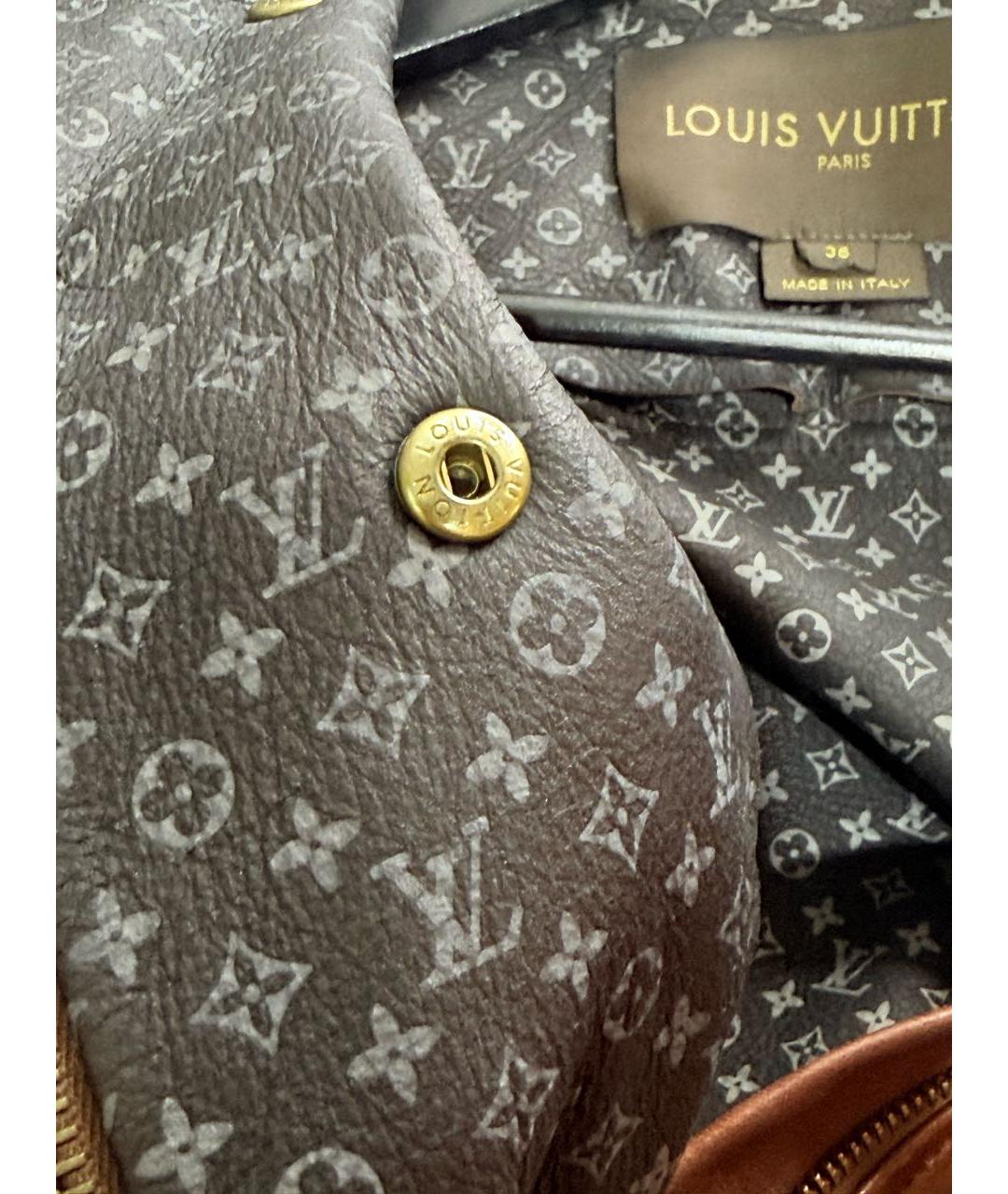 LOUIS VUITTON Коричневая кожаная куртка, фото 7