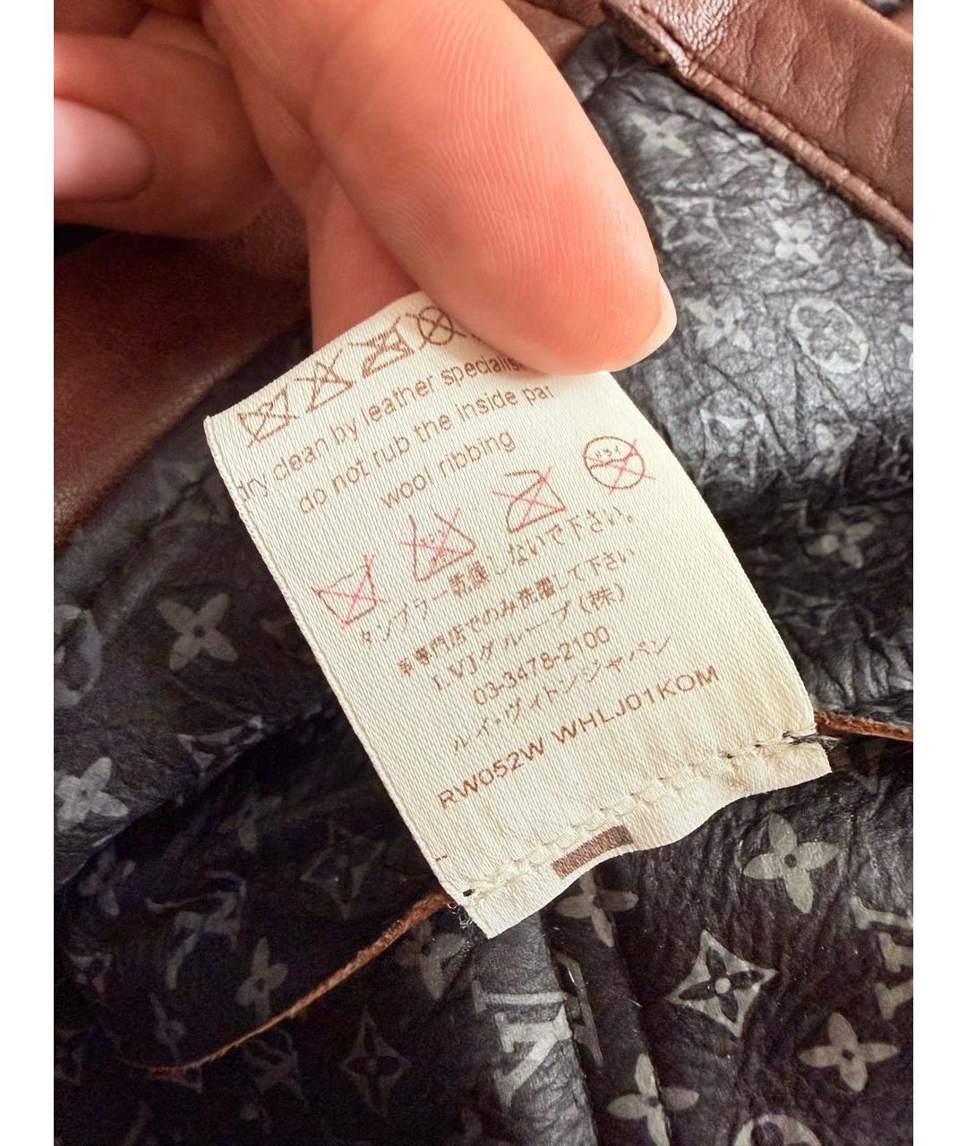 LOUIS VUITTON Коричневая кожаная куртка, фото 6