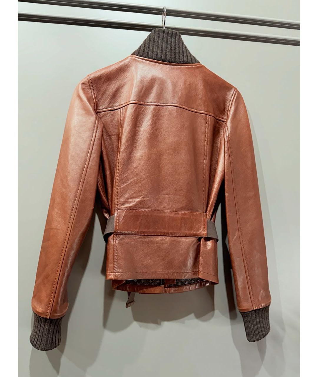 LOUIS VUITTON Коричневая кожаная куртка, фото 2