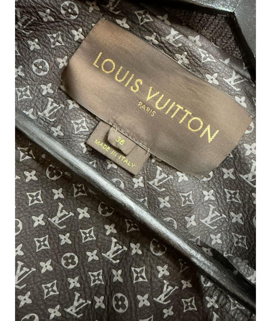 LOUIS VUITTON Коричневая кожаная куртка, фото 5