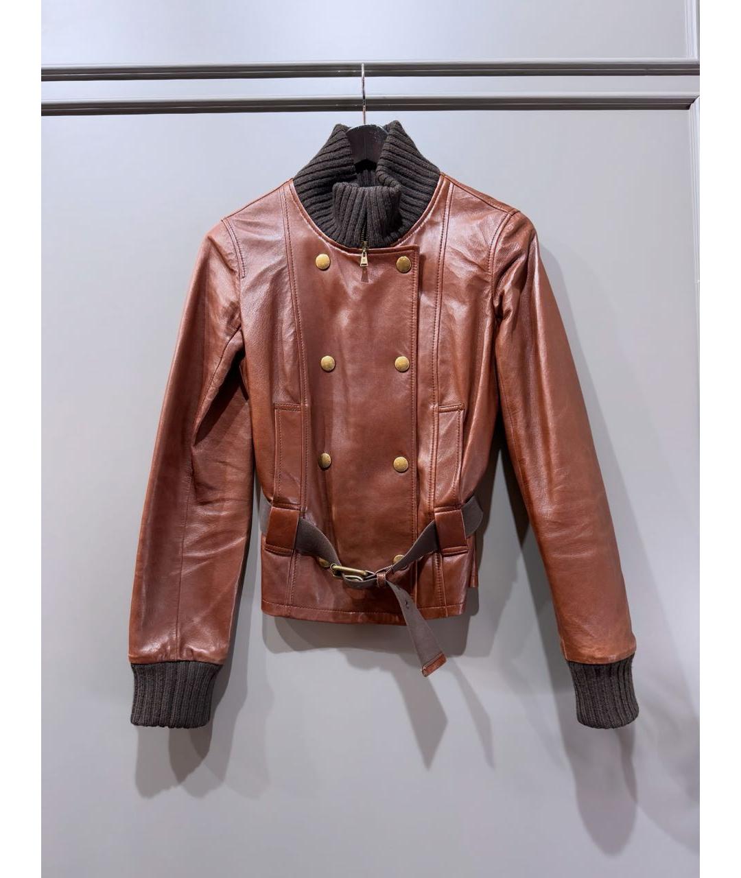 LOUIS VUITTON Коричневая кожаная куртка, фото 9