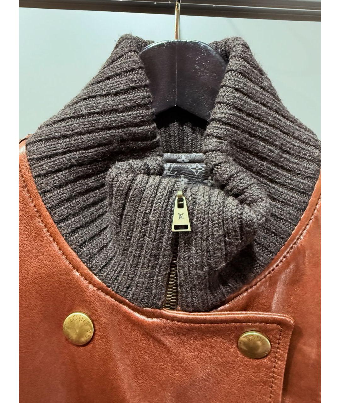LOUIS VUITTON Коричневая кожаная куртка, фото 3