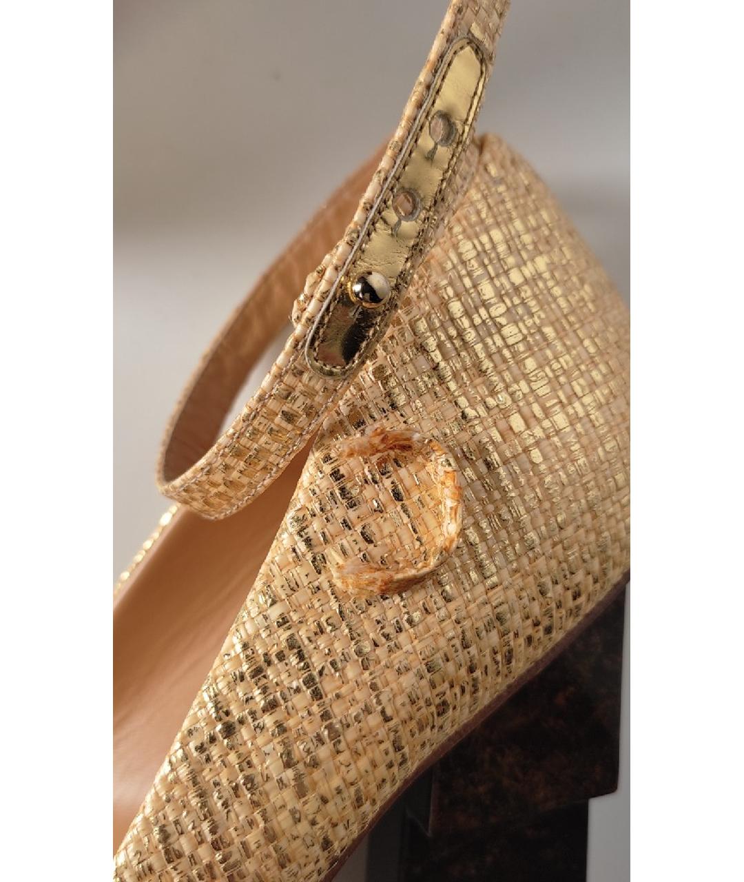 APERLAI Золотые текстильные туфли, фото 6