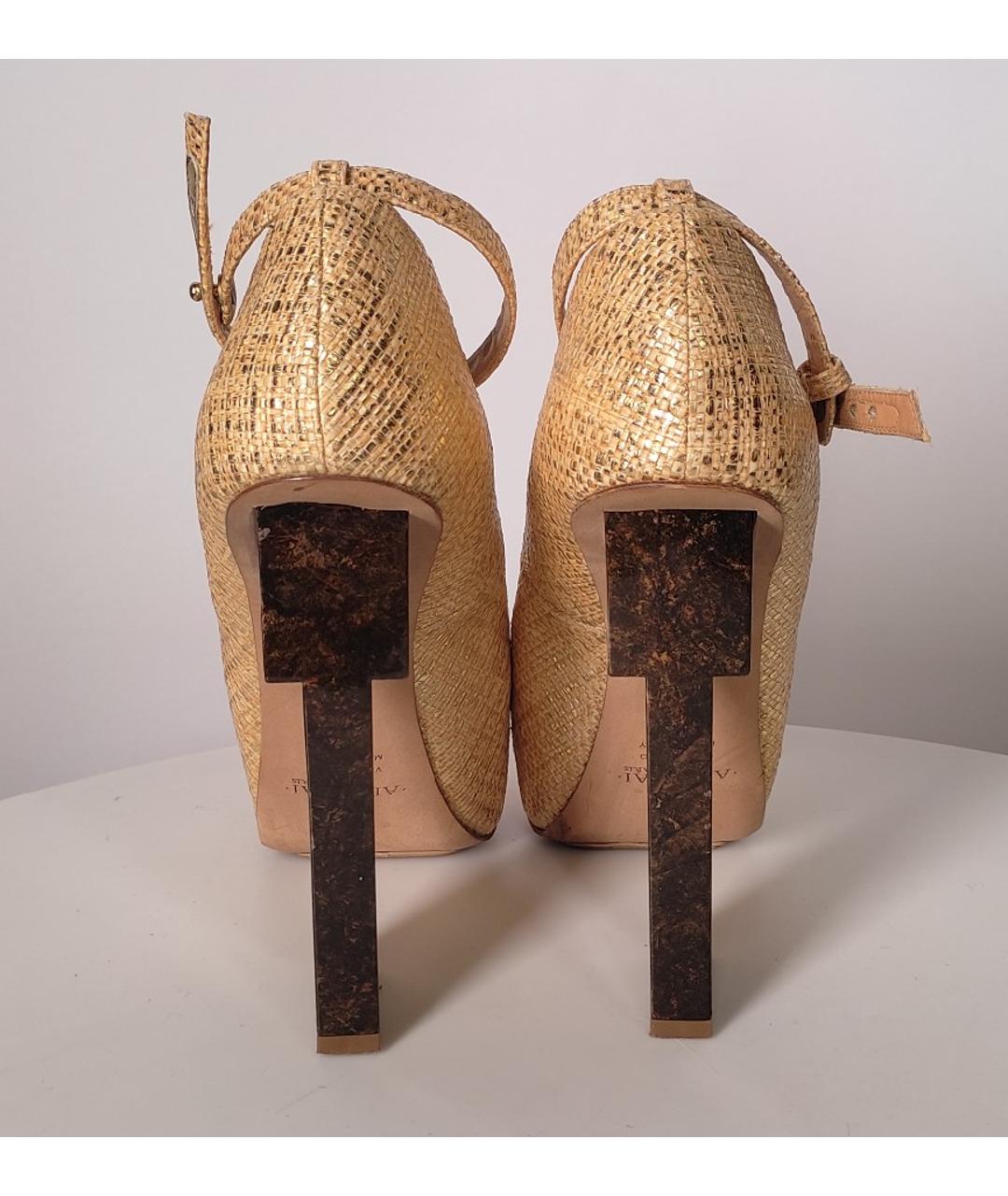 APERLAI Золотые текстильные туфли, фото 3