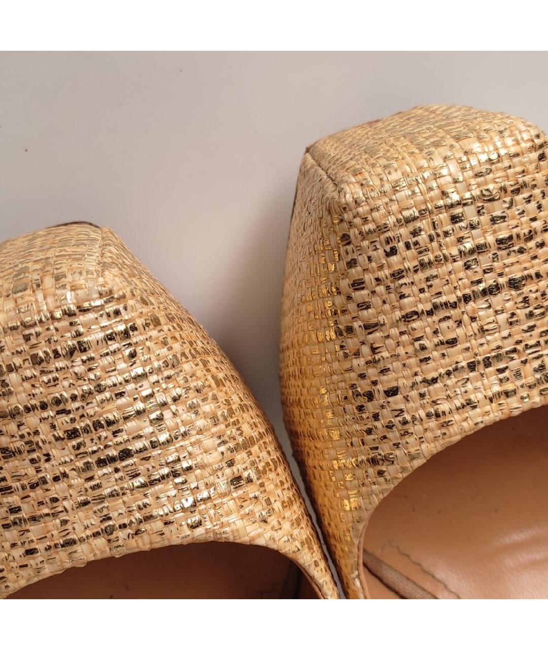 APERLAI Золотые текстильные туфли, фото 7