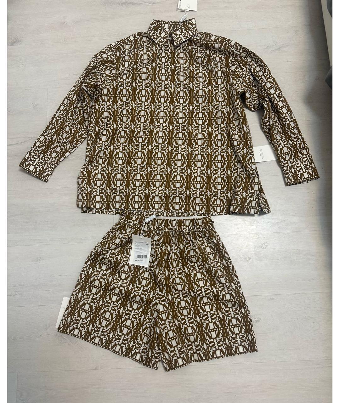 MAX MARA Коричневый хлопковый костюм с брюками, фото 2
