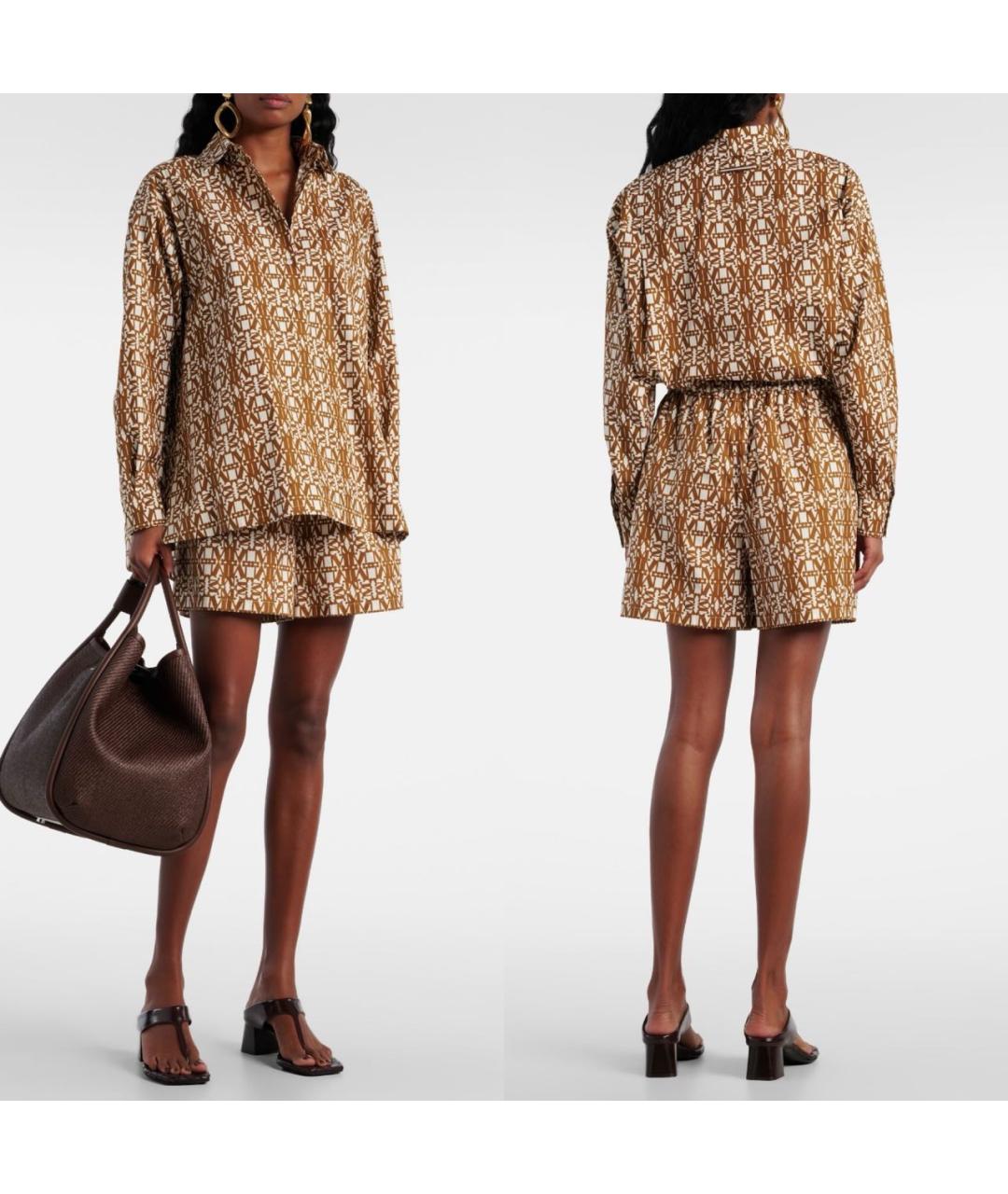 MAX MARA Коричневый хлопковый костюм с брюками, фото 4