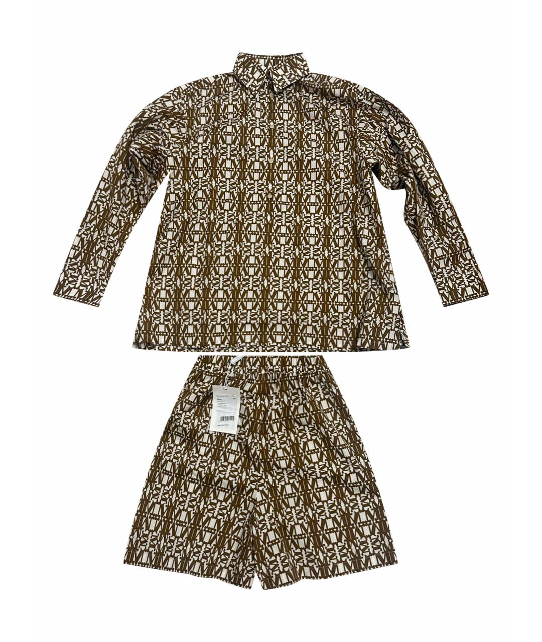 MAX MARA Коричневый хлопковый костюм с брюками, фото 1