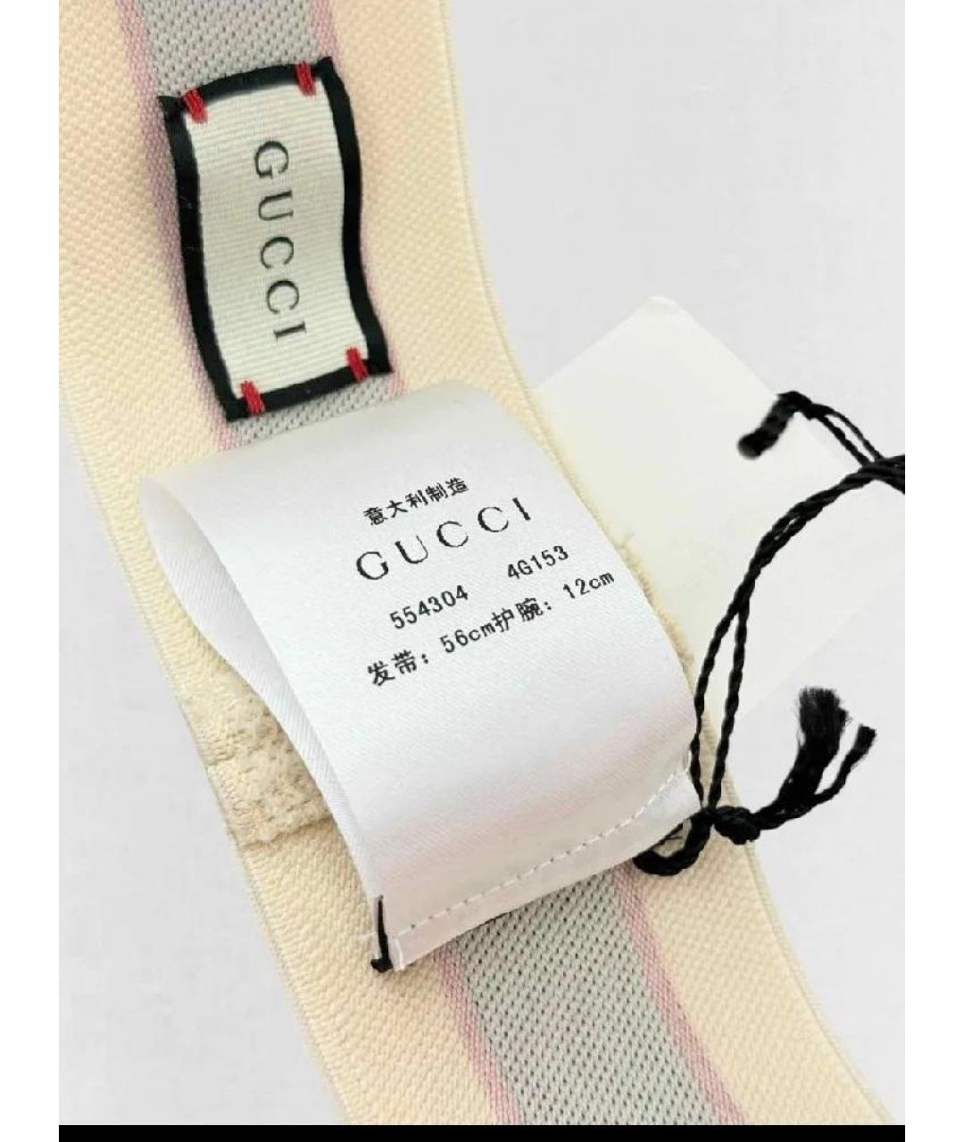 GUCCI Бежевая повязка на голову, фото 7
