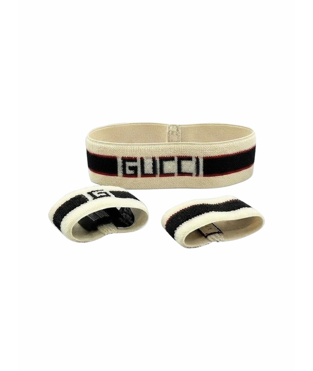 GUCCI Бежевая повязка на голову, фото 1