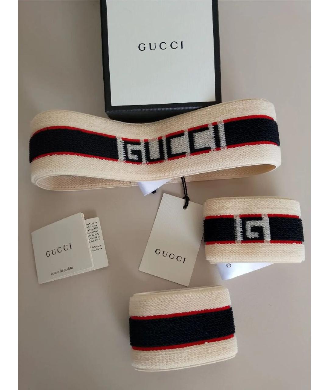GUCCI Бежевая повязка на голову, фото 5