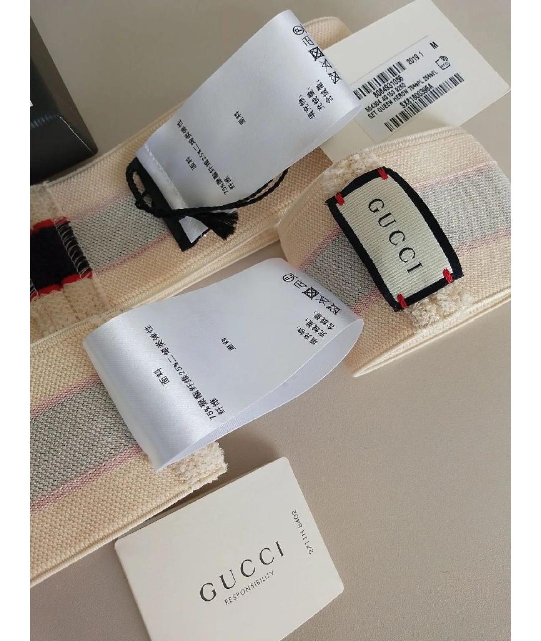 GUCCI Бежевая повязка на голову, фото 3