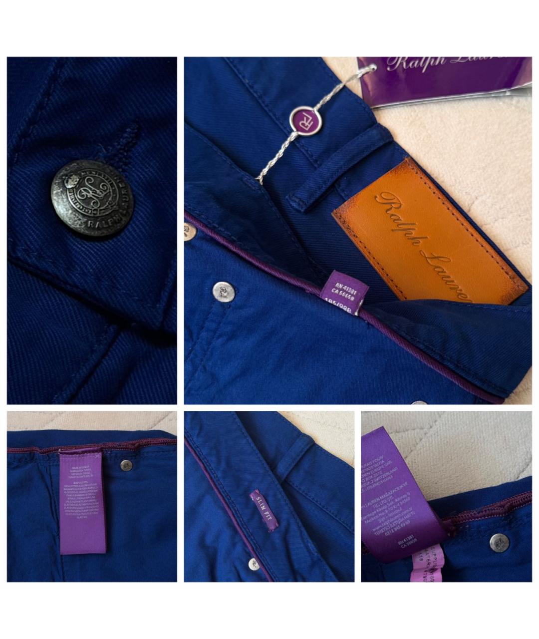 RALPH LAUREN PURPLE LABEL Синие джинсы, фото 5