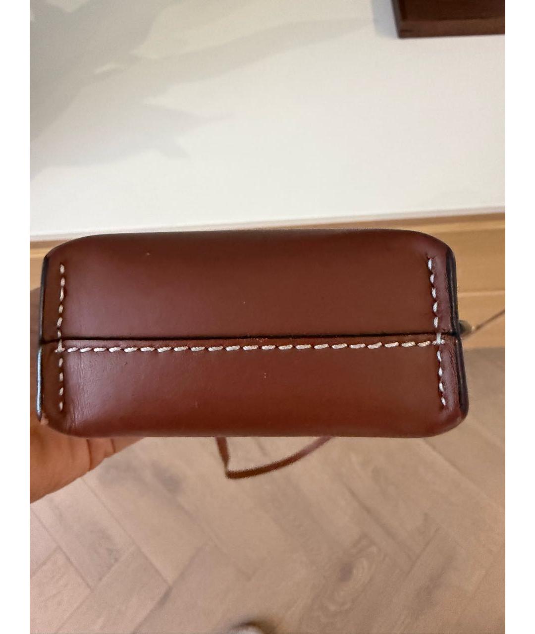 LOEWE Коричневая кожаная сумка через плечо, фото 4