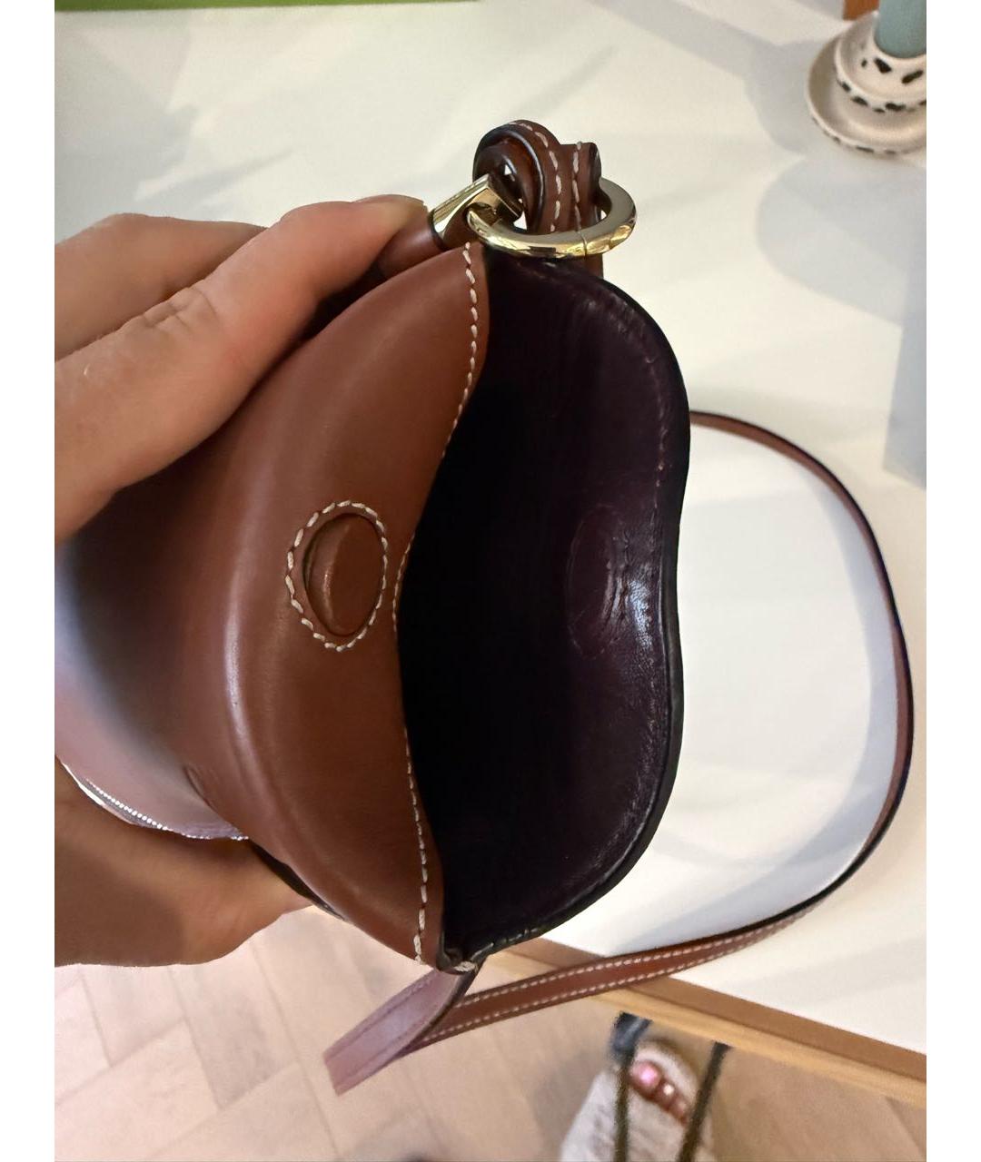 LOEWE Коричневая кожаная сумка через плечо, фото 5