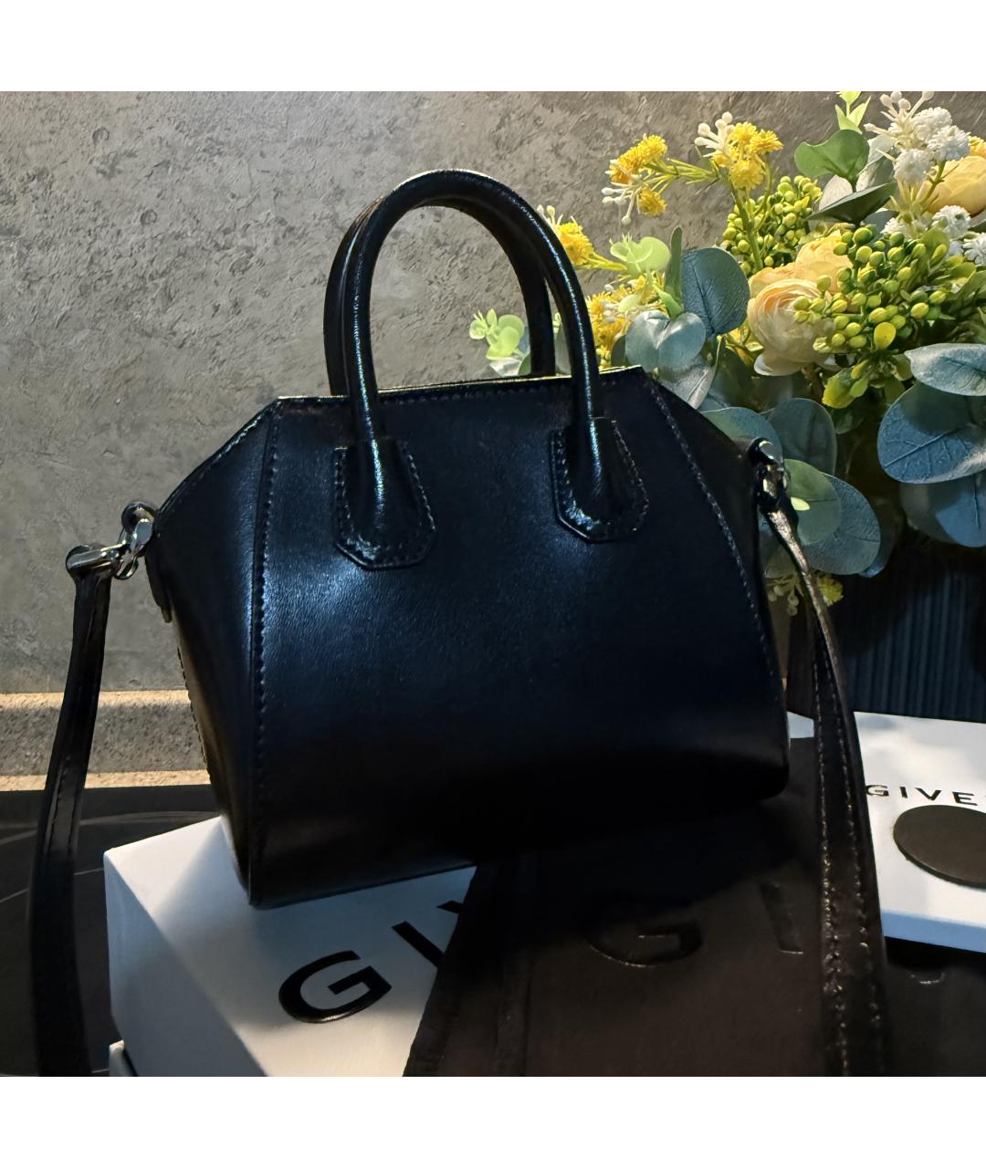 GIVENCHY Черная кожаная сумка с короткими ручками, фото 4