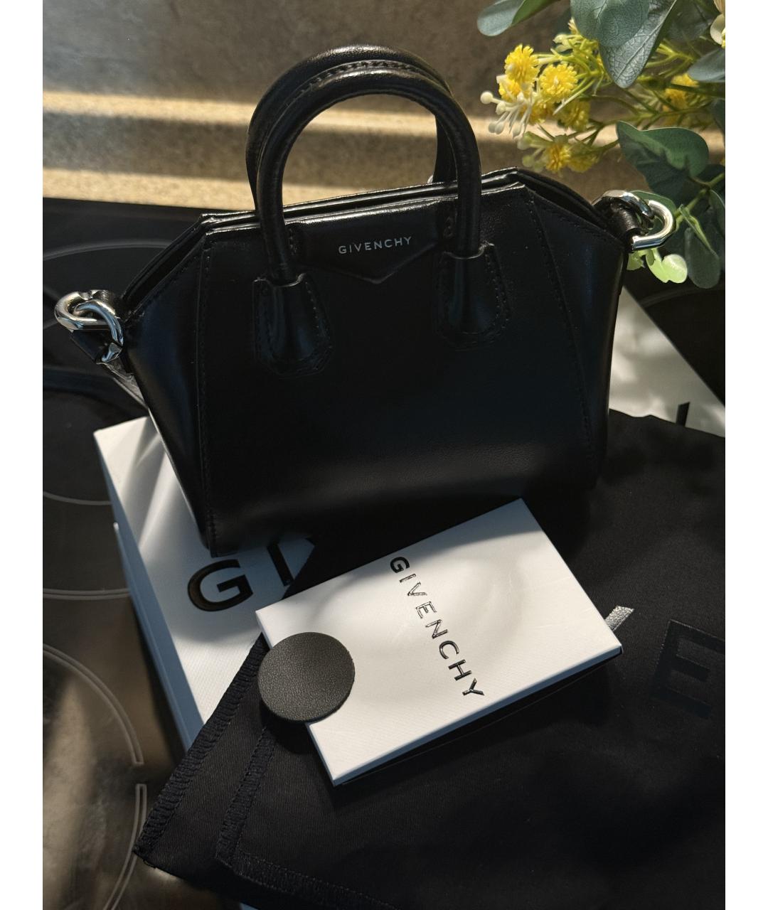 GIVENCHY Черная кожаная сумка с короткими ручками, фото 5