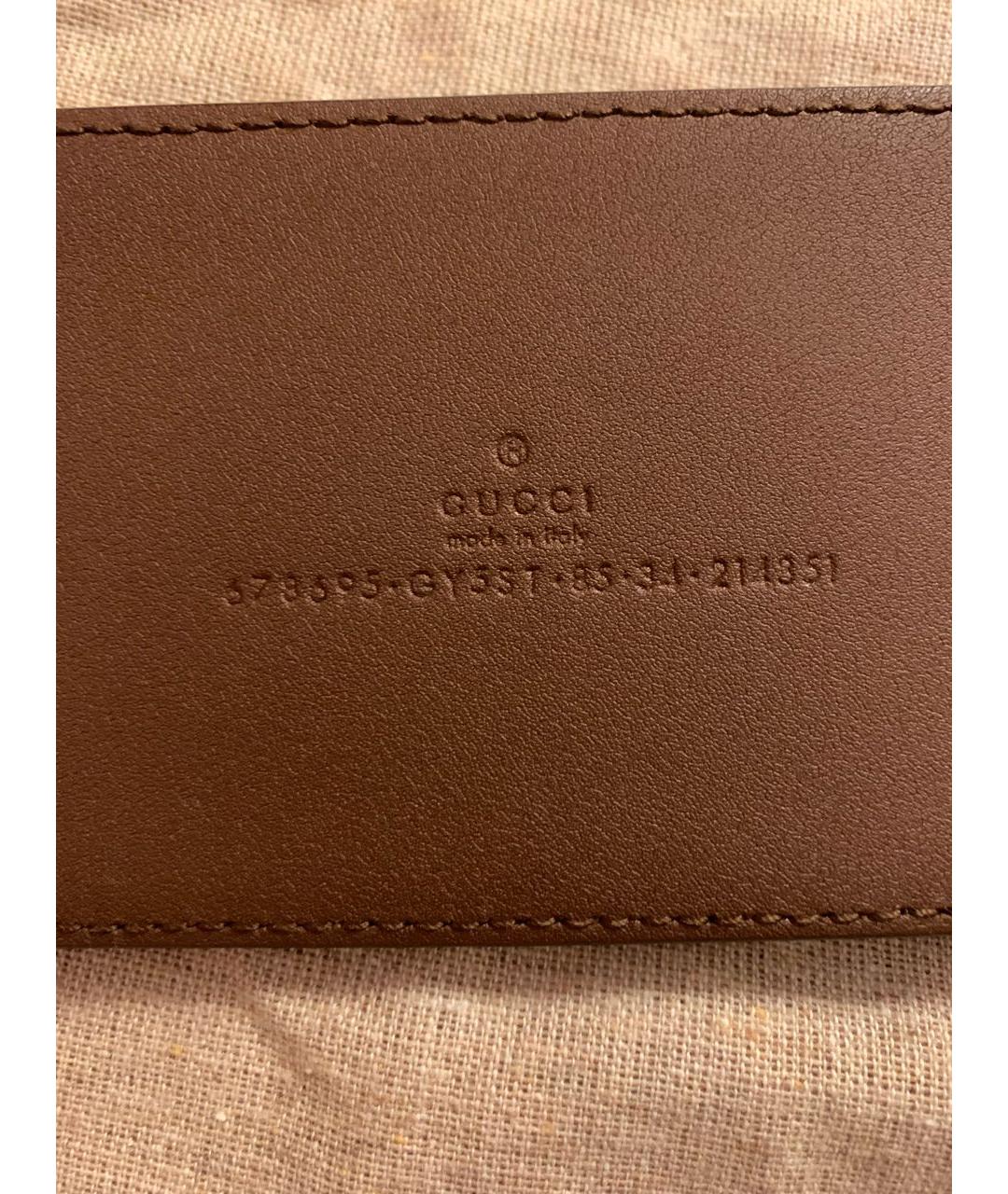 GUCCI Коричневый кожаный ремень, фото 5