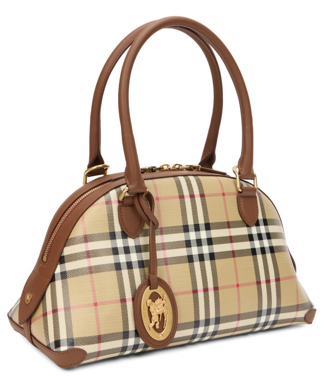 BURBERRY Бежевая сумка тоут из канвы, фото 3
