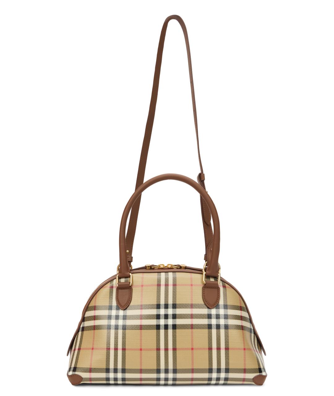 BURBERRY Бежевая сумка тоут из канвы, фото 4