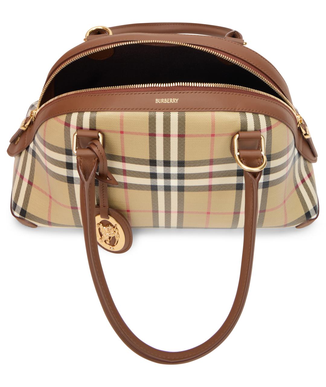 BURBERRY Бежевая сумка тоут из канвы, фото 5