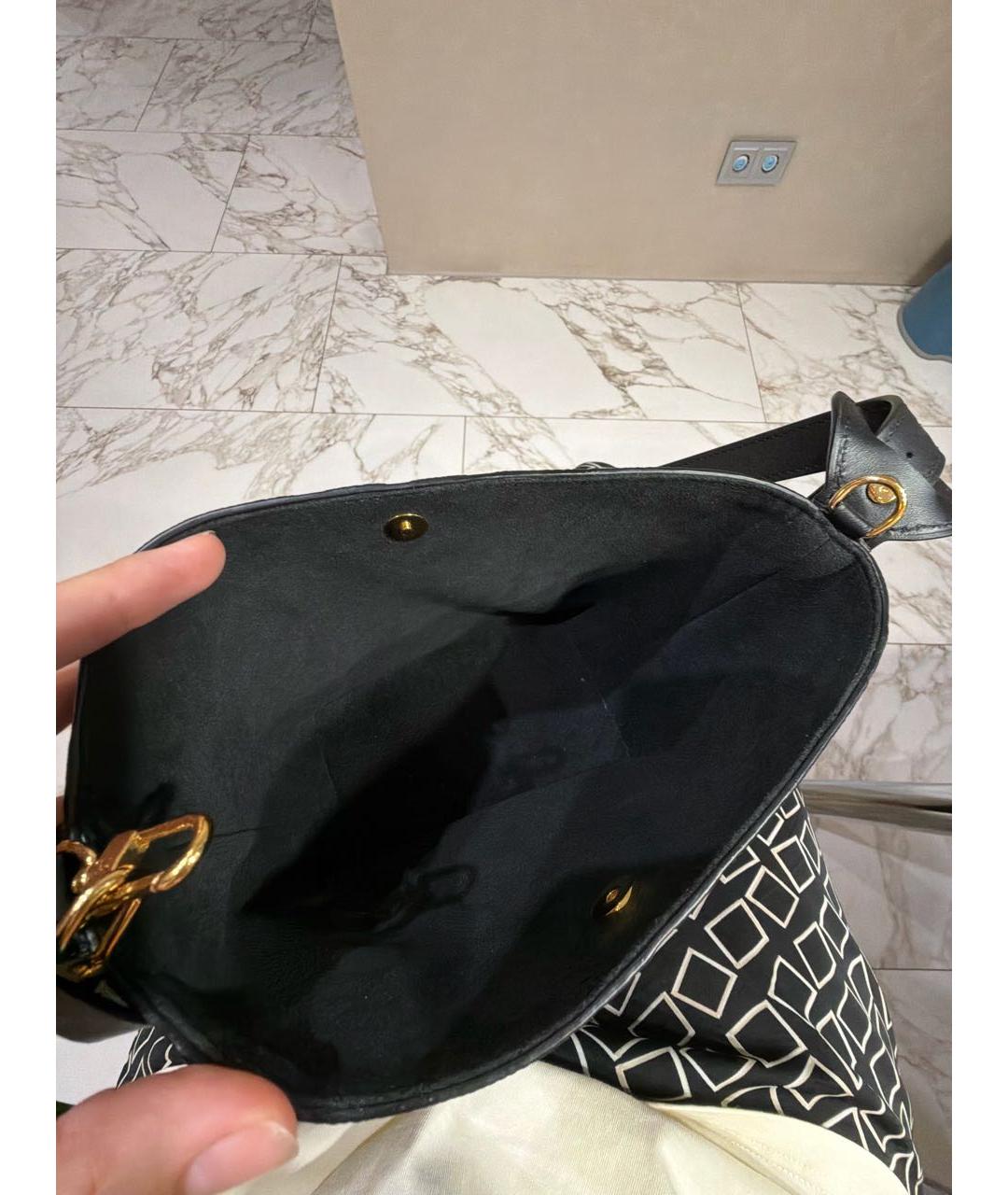 LOUIS VUITTON Черная кожаная сумка через плечо, фото 4