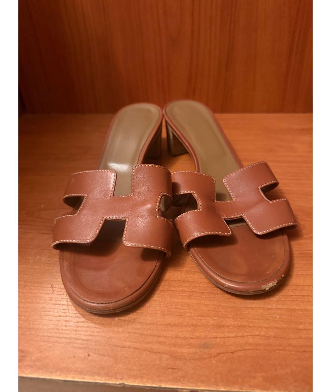 HERMES Коричневые мюли, фото 2