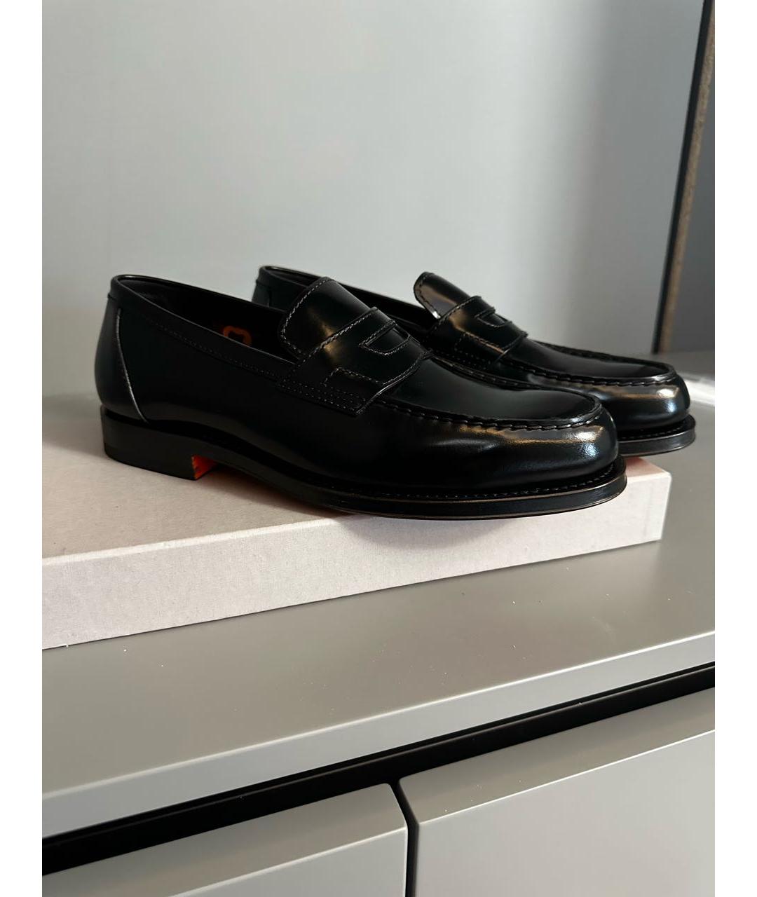 SANTONI Черные кожаные лоферы, фото 9
