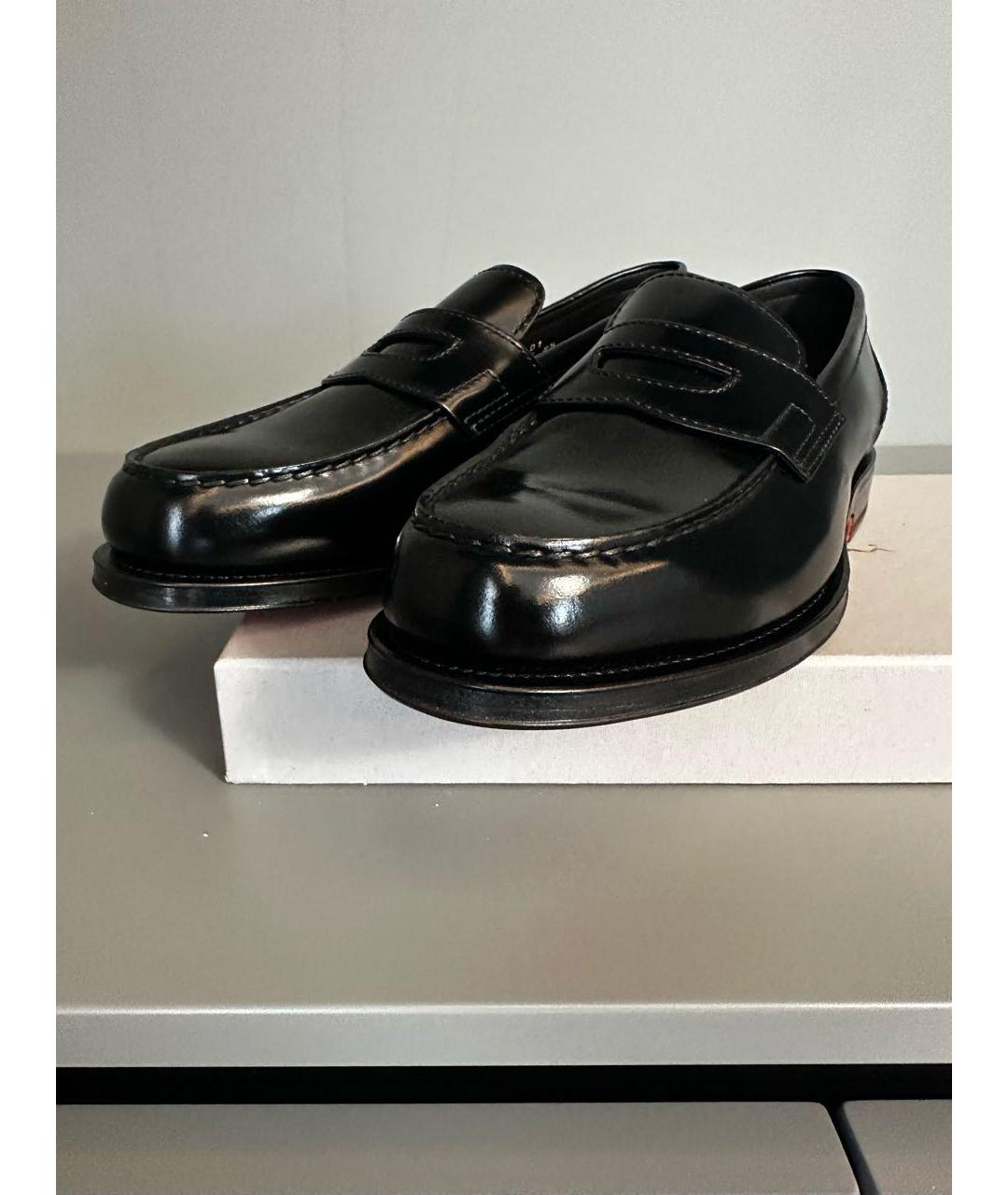 SANTONI Черные кожаные лоферы, фото 3