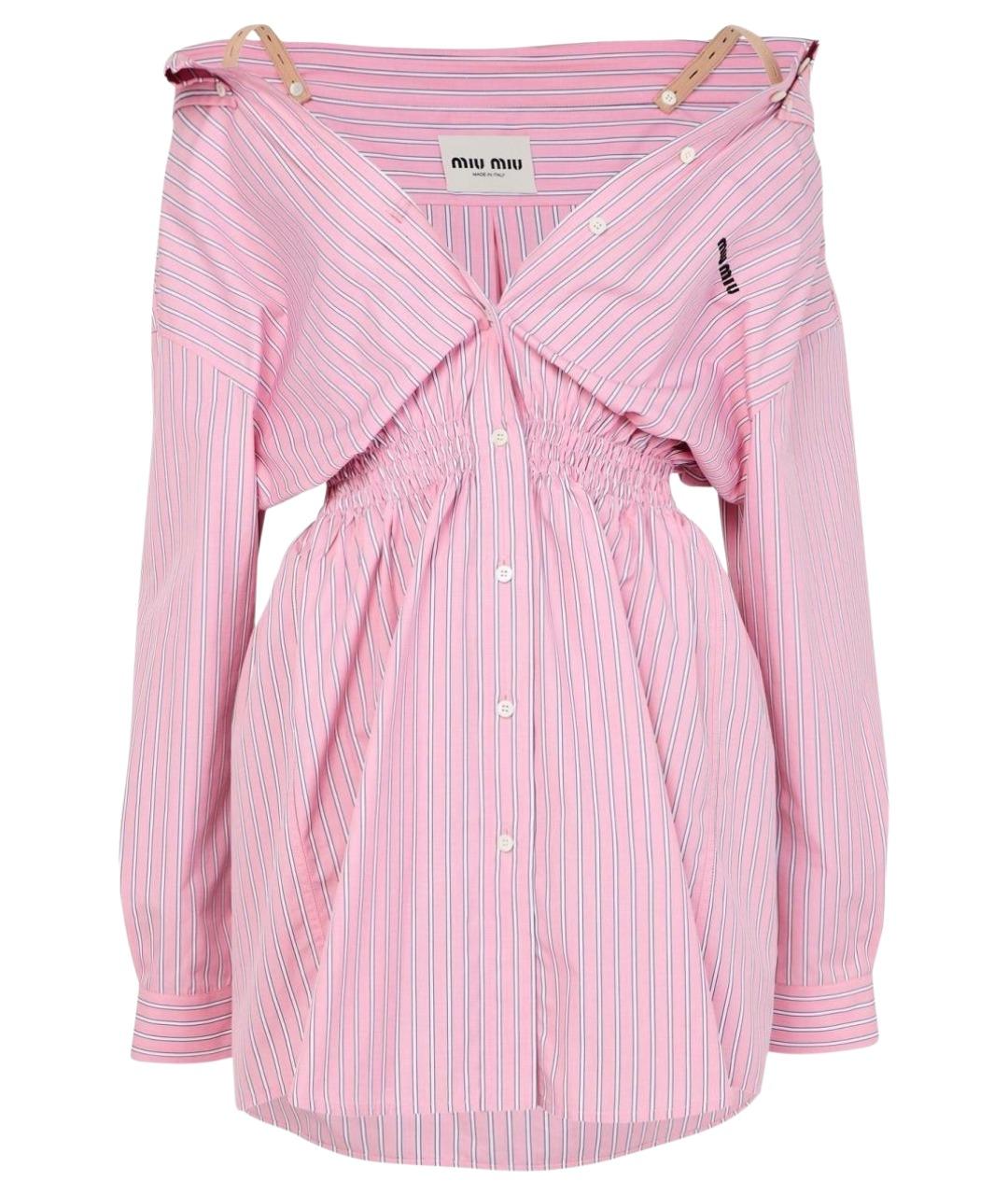 MIU MIU Розовое хлопковое повседневное платье, фото 1