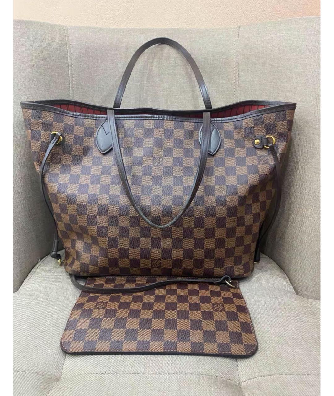 LOUIS VUITTON Коричневая сумка тоут из канвы, фото 4
