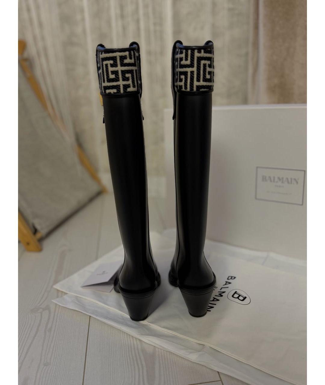 BALMAIN Черные резиновые сапоги, фото 4